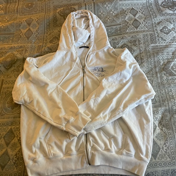 Brandy Melville white zip up heaven sent hoodie SOLD OUT - Picture 2 of 7
